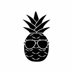 Obraz premium creative details Pineapple Wearing Sunglasses Icon vector illustration