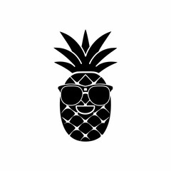 Obraz premium creative details Pineapple Wearing Sunglasses Icon vector illustration