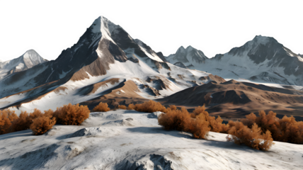 3D renders - mountains - landscapes - isolated PNG images.
