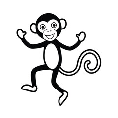 Happy Funny Monkey Cartoon Clipart Vector Art Illustration for Kids
