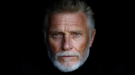 Obraz premium Close-up portrait of a serious senior man (1)