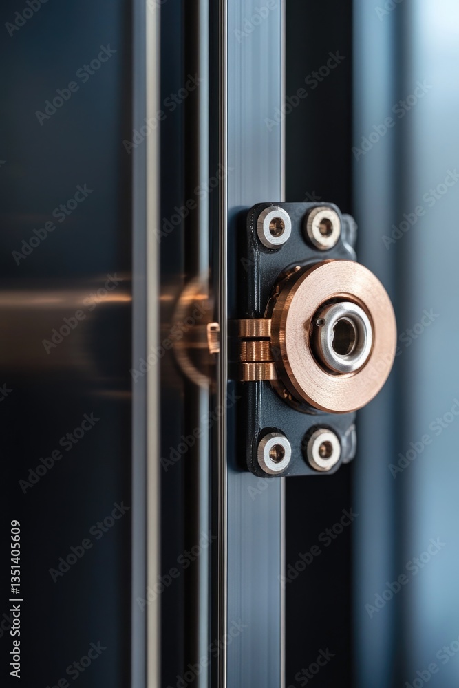 Poster a close-up shot of a metal door handle with intricate details