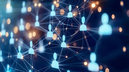 Digital network connection representing people online.