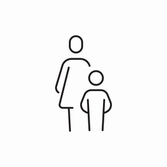 Parent child guidance relationship icon vector sign