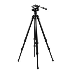Black Aluminum Photography Tripod for DSLR and Video Cameras


