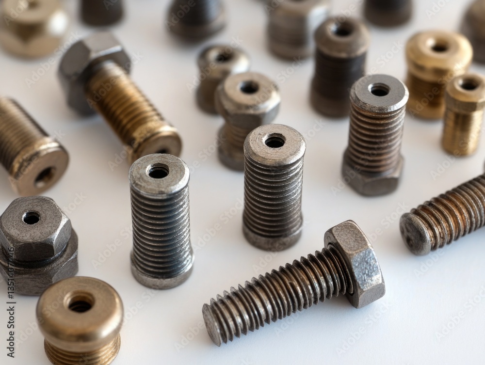 Poster Screws and nuts arranged on a table