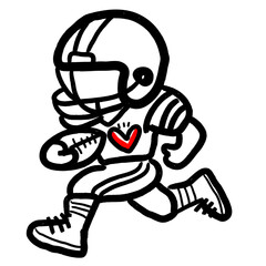 Running Football Icon with bold and energetic style. Ideal for sports graphics, game day decor, and athletic illustrations. Perfect for stickers and trendy sports art.