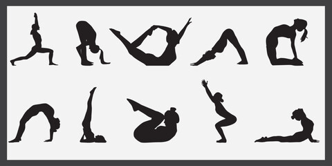 Yoga poses vector design.