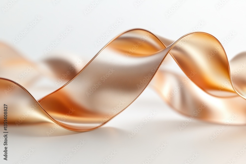 Poster elegant flowing ribbon: a close-up shot showcases a delicate ribbon, its graceful curves and flowing
