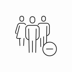 Group team reduction membership icon vector sign
