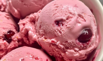 delicious Homemade Cherry Ice Cream, Generative AI