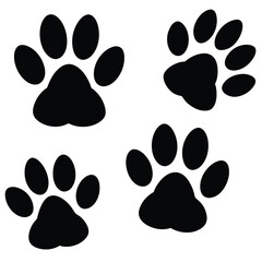 Fototapeta premium Different animal paw print vector illustrations