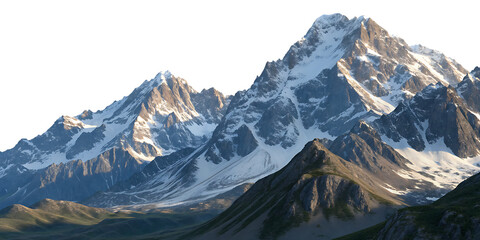 Majestic Snow-Capped Mountain Range - Breathtaking Natural Landscape PNG