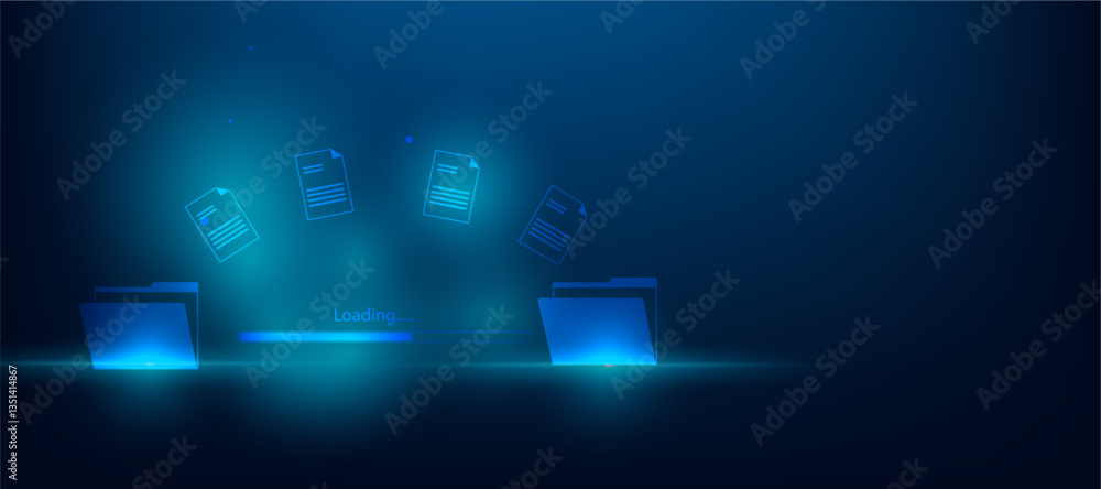 Aufkleber business document sharing folder to folder over cloud technology using cyber space