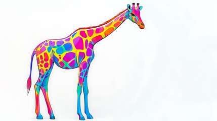 Obraz premium Abstract animal art featuring vibrant giraffe high resolution picture
