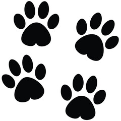 Fototapeta premium Different animal paw print vector illustrations