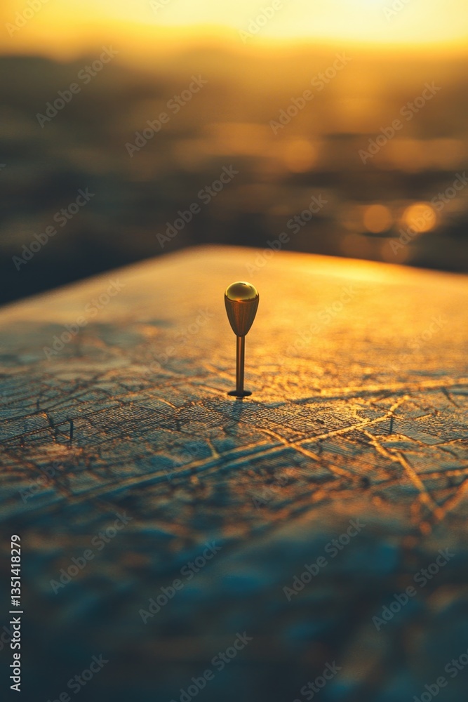 Aufkleber A close-up view of a small pin sitting on a table, often used as a decorative element or for crafting projects