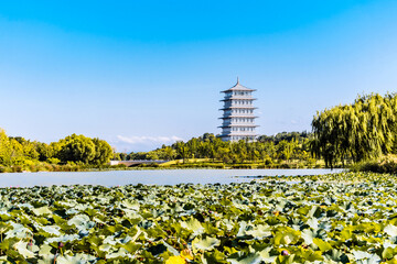Chang'an Tower in Xi'an World Expo Park, Shaanxi Province, China