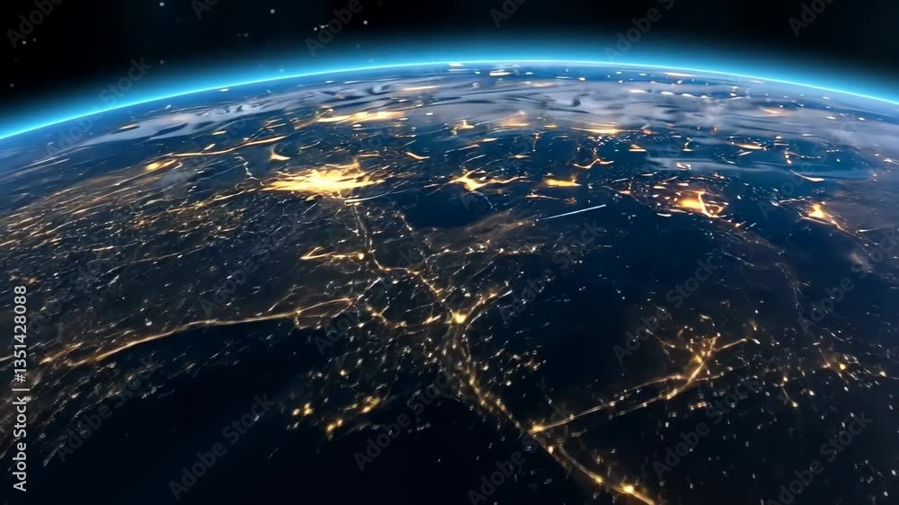 Aufkleber global connectivity earth and the digital network is an essential theme that highlights the intertwi