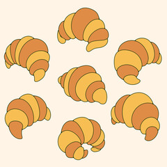 Croissant food vector flat 