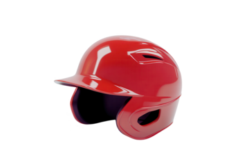 Red Baseball Batting Helmet, Isolated PNG with Transparency