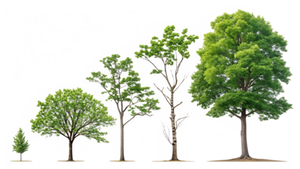 Tree Growth Stages – Evolution from Sapling to Mature Tree PNG