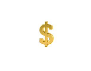 Obraz premium Golden Dollar Symbol on Transparent Background