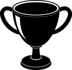 silver cup isolated on black