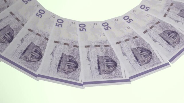 Elevated Looping Design 50 Krone Curency of Denmark