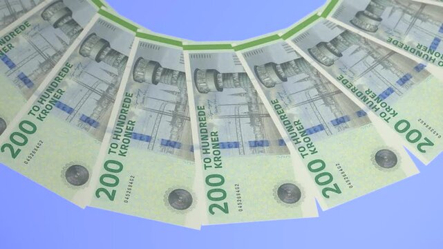 Elevated Looping Design 200 Krone Curency of Denmark
