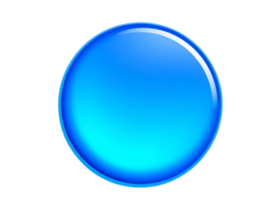 Glossy Blue Circle Icon on Transparent Background