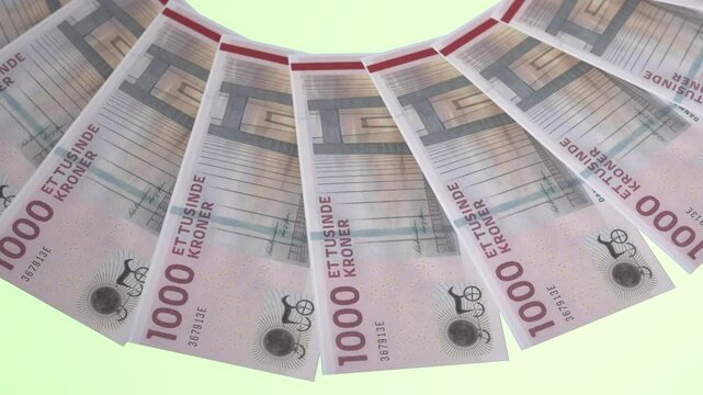 Elevated Looping Design 1000 Krone Curency of Denmark