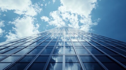 Fototapeta premium Skyward Ascent: A Modern Metropolis Skyscraper