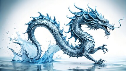 Obraz premium blue dragon on black background