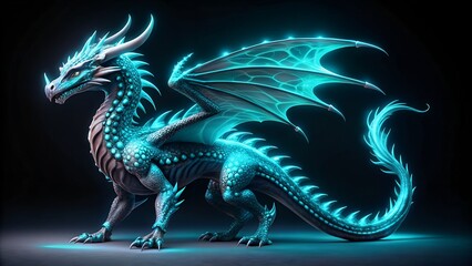 dragon on black background