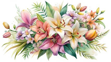 Fototapeta premium bouquet of tulips isolated