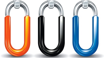 Fototapeta premium Colorful Metal Quick Links Set.