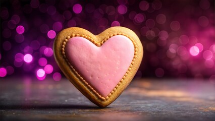 Obraz premium Heart Shaped Cookie with Icing.
