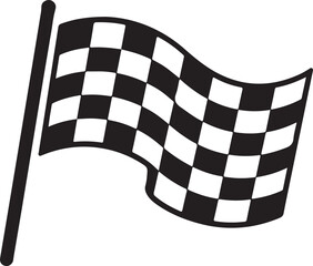 a single racing flag silhouette vector icon
