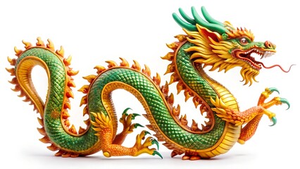 Fototapeta premium chinese dragon statue on the wall