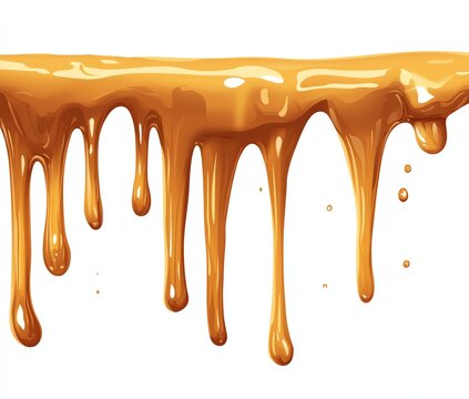 dripping caramel sauce on white background clip art preview