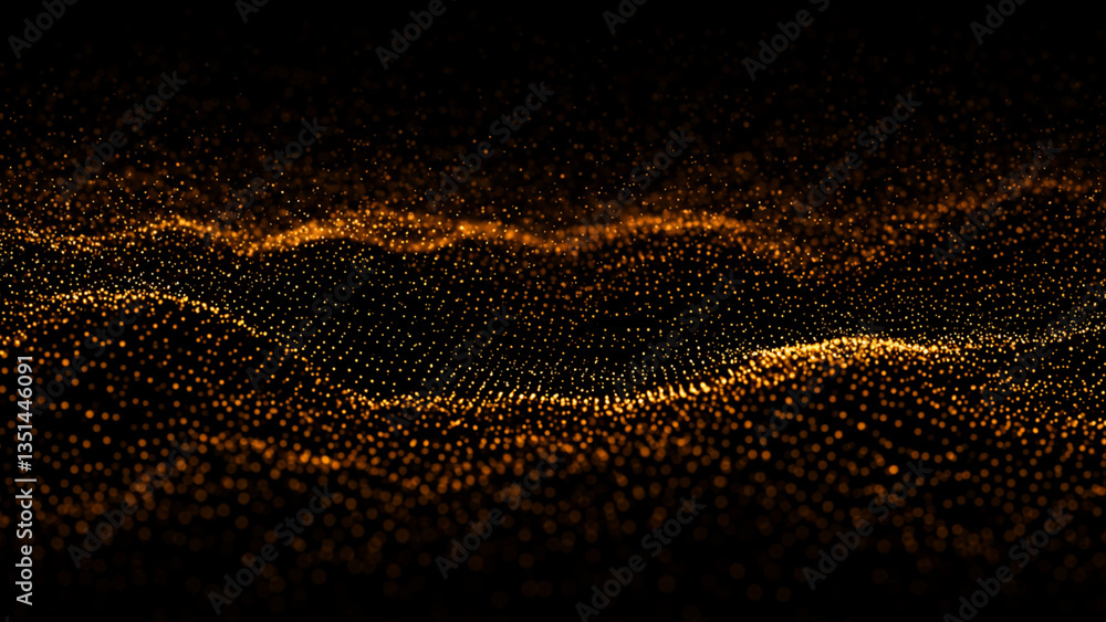 Poster embrace the stylish allure of a flow of petite, round particles that transition smoothly in an abstr