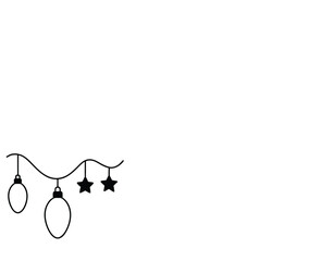 line drawing of a christmas tree lights vector illustration illustration