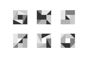 Brutal contemporary geometrical figure. Modern minimal dichromatic print technology design aesthetic.