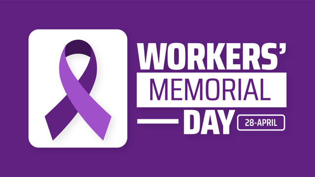 Workers memorial day background banner or poster design template. observed every year in  April. Holiday concept. Use to any Template, card, poster, placard, template.