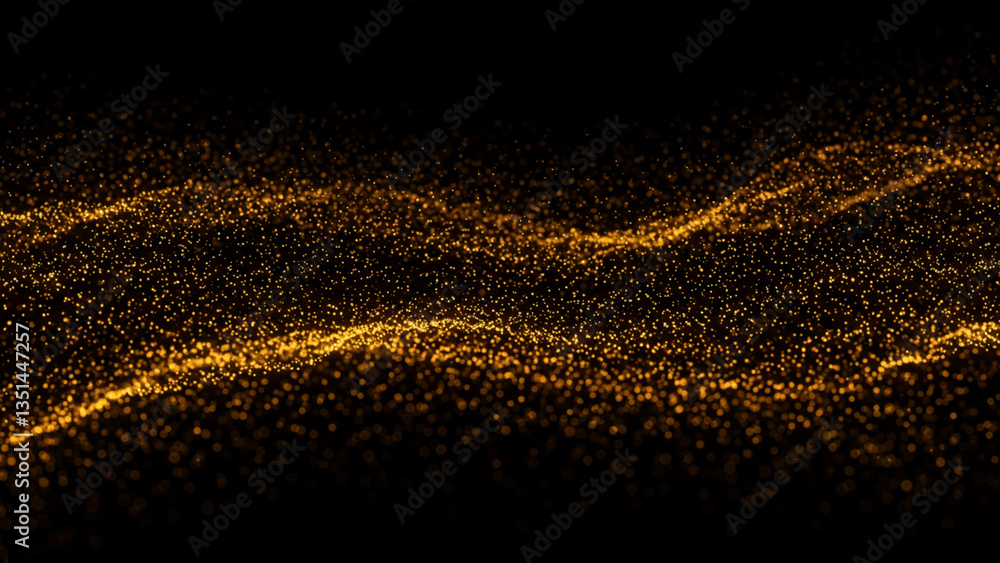 Poster discover the sophistication of a stream of tiny, round particles moving fluidly within an abstract c