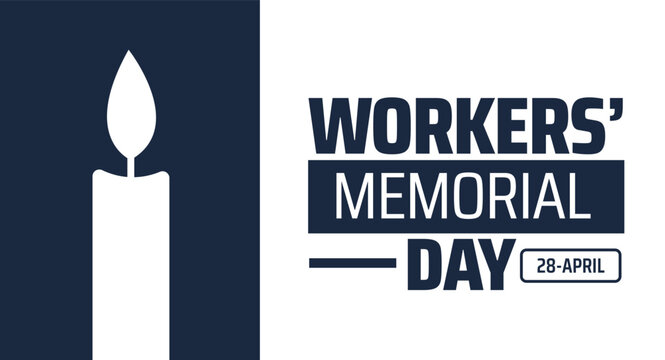 Workers memorial day background banner or poster design template. observed every year in  April. Holiday concept. Use to any Template, card, poster, placard, template.