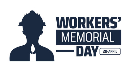 Workers memorial day background banner or poster design template. observed every year in  April. Holiday concept. Use to any Template, card, poster, placard, template.