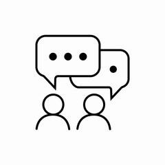 Team meeting discussion icon vector sign