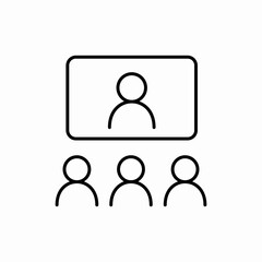 Business presentation training icon vector sign